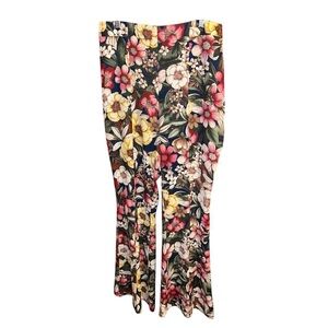 NWOT Express Multicolor Floral High Waisted Flared Pants Sz 10R